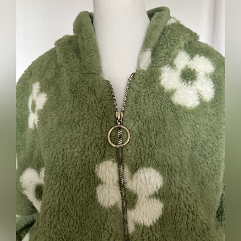 Green Floral Kids Jacket women‎ size medium - Picture 2 of 13